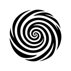 Black abstract swirl or spiral element  icon 