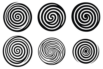 Black abstract swirl or spiral element  icon 