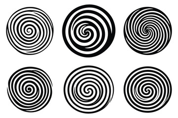 Black abstract swirl or spiral element  icon 