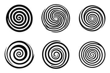 Black abstract swirl or spiral element  icon 