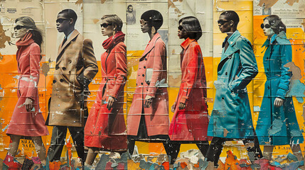 Vintage Fashion Collage from Newspaper Ads