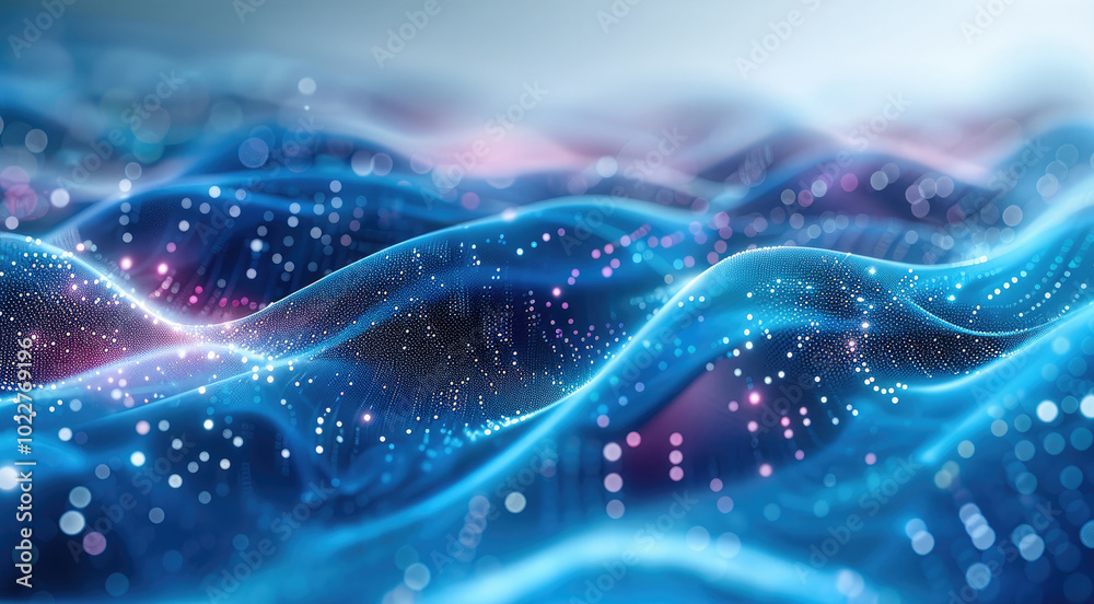 Aufkleber clear technology picture, dynamic smooth curves, dot matrix technology, blue and pin.