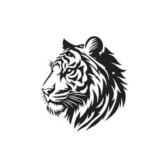 Tiger head silhouettes logo vector with white background