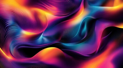 Obraz premium A vibrant, abstract design featuring flowing waves of color and light.