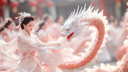 Moon Festival. Background of the symbol Dragon, a revered mystical creature in different cultures.