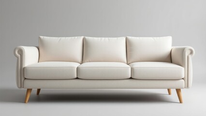 White minimalist sofa isolated on white background