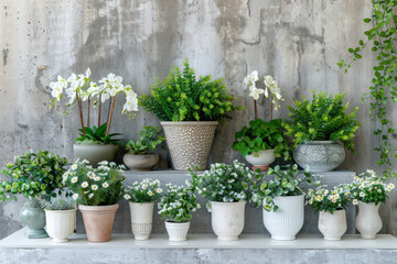 Stylish and botany composition of home interior garden filled a lot of plants in different design