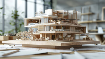 showing different design phases, from handmade rough sketch, construction specifications to realistic 3D rendering