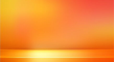 3d abstract autumn studio room background. Orange, brown dark gradient empty wall backdrop. Back ground horizontal mockup product season presentation. Empty scene platform. Promotion vector display