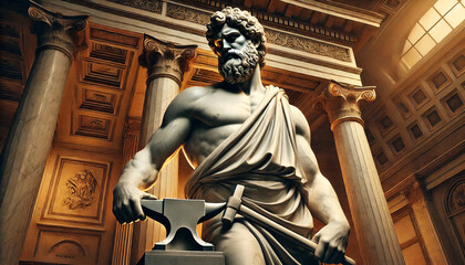 Ancient Stoic Philosopher in Contemplative Pose with Timeless Wisdom
