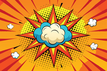 Comic Book Explosion Speech Bubble Background