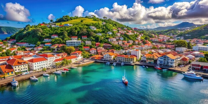 Stunning Aerial View of St. George's, Grenada Showcasing Tropical Landscape and Vibrant Harbor