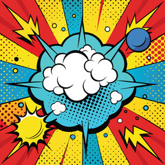 Naklejka premium Colorful Comic Book Explosion Design Art