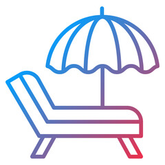 Beach Chair icon style