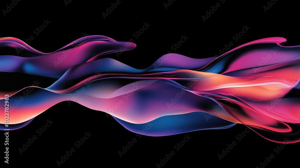 Poster Colorful Neon Liquid Digital Art Abstract Flowing Background Design Gradient Dynamic Shape Overlay Warped Vibrant Glass Texture Holographic Wavy Transition Effect