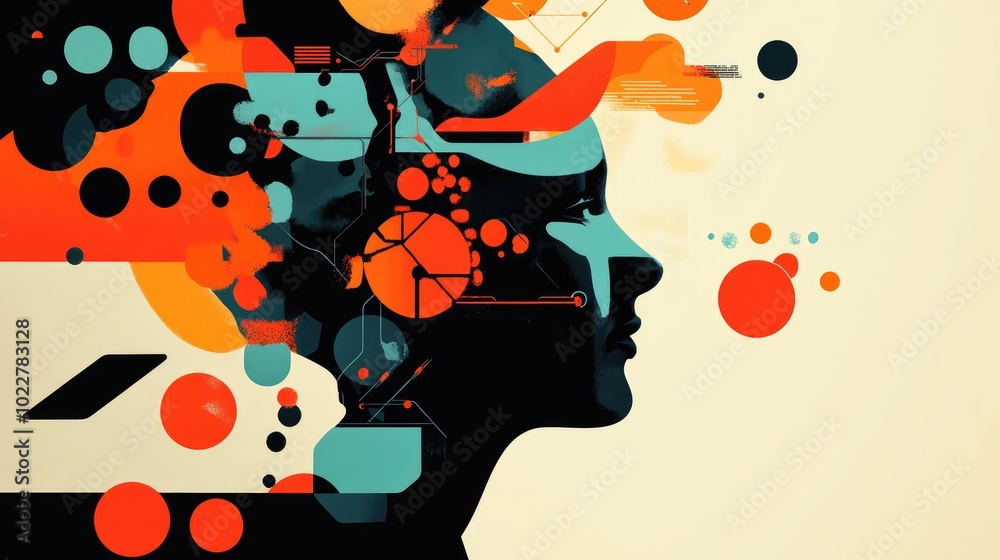 Poster Abstract Illustration Of Enhanced Perception In A Business Context Showcasing Clarity And Understanding With Neural Network Elements And Ai Generated Art