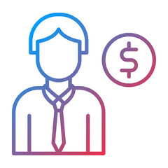 Obraz premium Male Croupier icon style