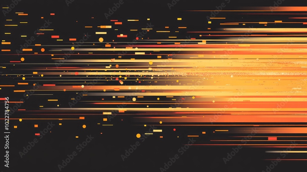 Poster Abstract Golden And Orange Horizontal Lines Background With Blurred Effect And Space For Text Evoking Luxury Joy And Celebration Perfect For Festive Or Cheerful Themes