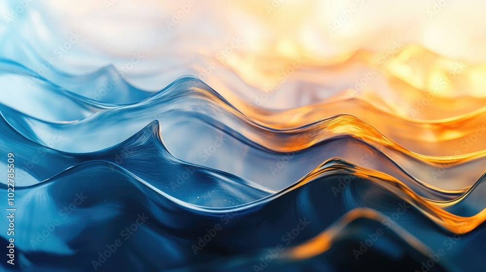 Poster abstract luxury design painting featuring vibrant waves artistic blurred effect creates a dynamic ba