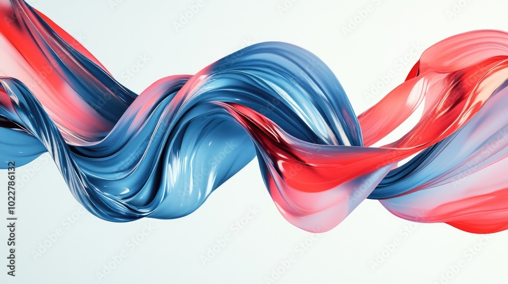 Poster Abstract Macro Close Up Of Pastel Blue And Red Dynamic Liquid Paint Flowing On Canvas Fluid Organic Liquid Flow With Beautiful Gradient Colors Liquid Geometric Wave Background