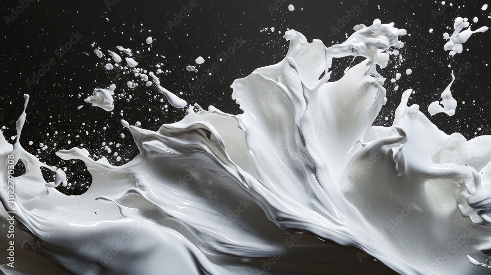 Poster artistic depiction of white elements set against a dark backdrop