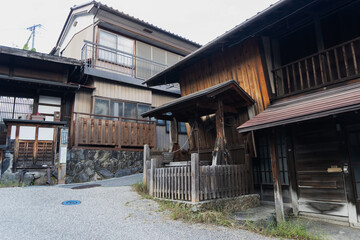 長野県　中山道福島宿【木曽路】井戸があるレトロな町並み