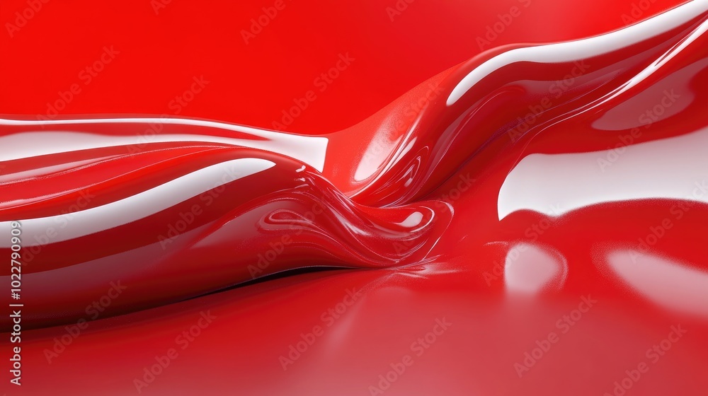 Poster 3d rendered background in vibrant red color