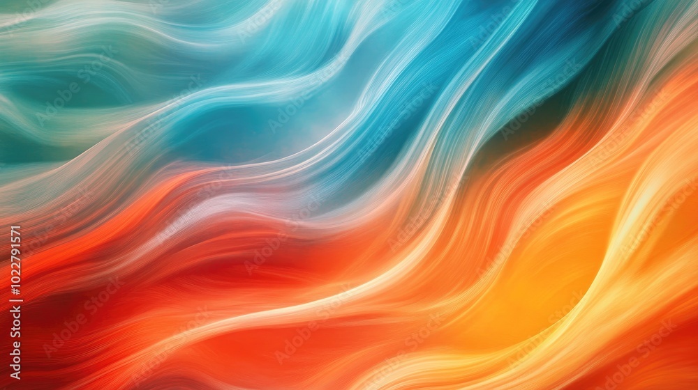 Poster abstract luxury design painting featuring vibrant waves artistic blurred effect creates a dynamic ba