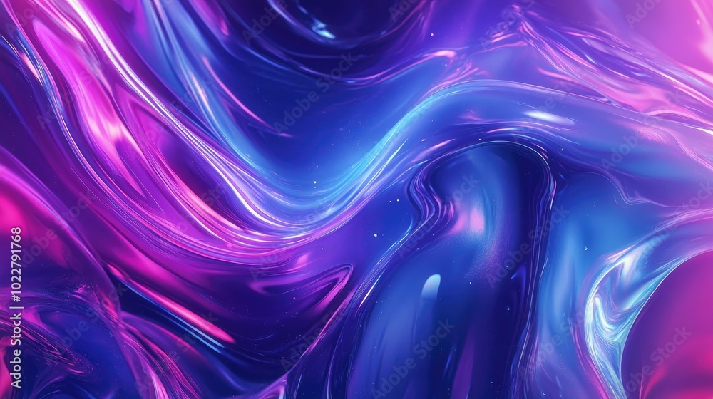 Poster Colorful Neon Liquid Digital Art Abstract Flowing Background Design Gradient Dynamic Shape Overlay Warped Vibrant Glass Texture Holographic Wavy Transition Effect