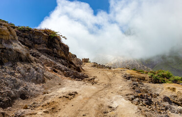 Hiking trail to Mount Gunung Ijen, Java, Indonesia, Southeast Asia.