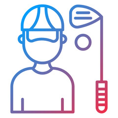 Golf Player Male icon style