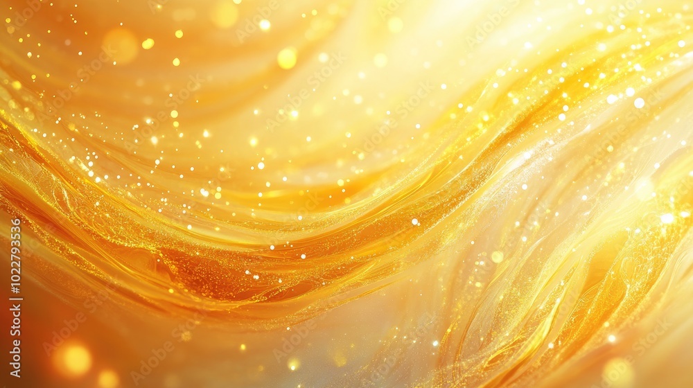 Poster bright golden wave painting with a blurred background abstract artistic design featuring decorative 