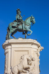 Monument for Jose I at the Praca do Comercio in Lisbon, Portugal