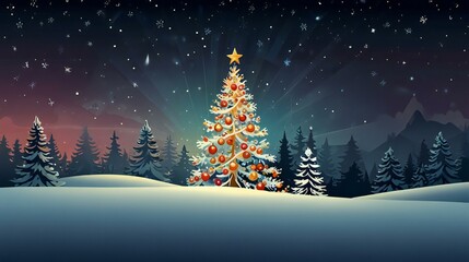 Naklejka premium christmas tree in the night