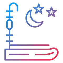 Obraz premium Night Skiing icon style