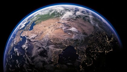 Fototapeta premium world zoom texture medium view on drark background