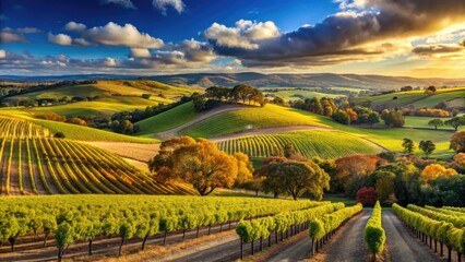 Obraz premium Stunning panoramic view of Clare Valley showcasing vineyards and rolling hills under a clear sky