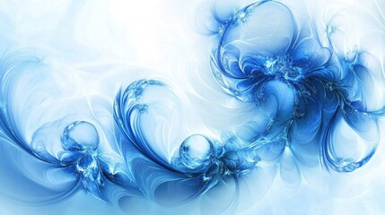 Blue abstract fantasy design on a light background