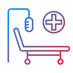 Hospital Bed icon style
