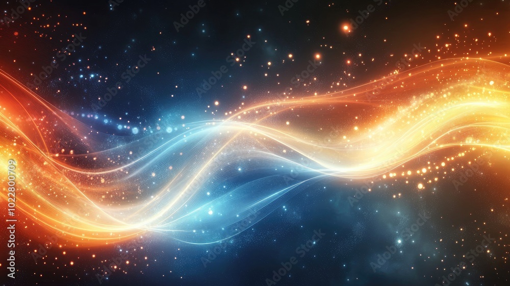Poster abstract fantasy background featuring luminous lines
