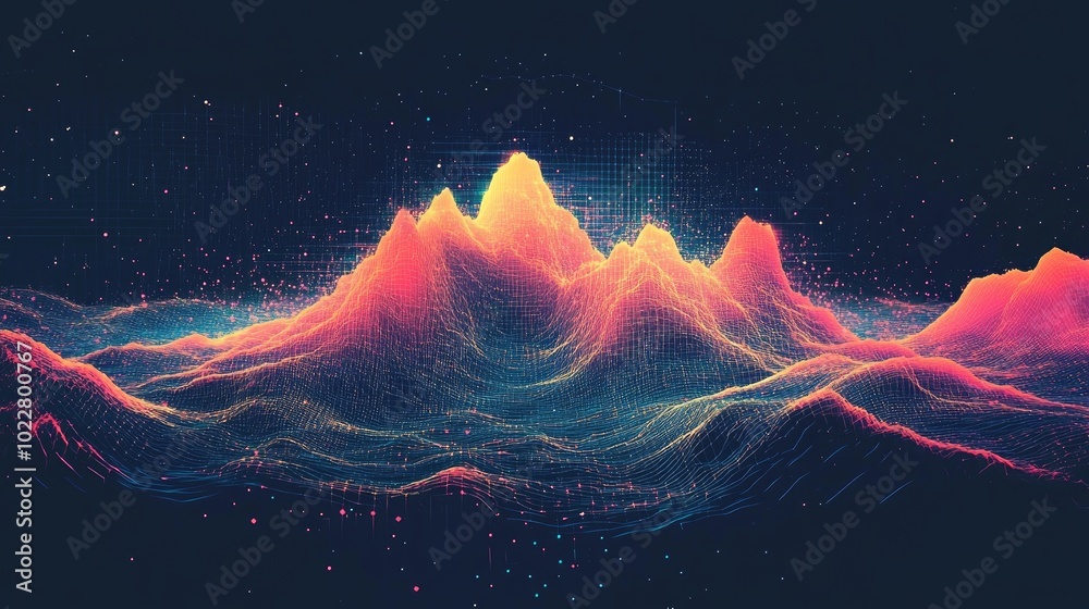 Aufkleber Abstract Digital Glitch Effect Digital Noise Video Damage Wavy Glitch Effect Pixel Distortion Colorful Data Disorder Background Futuristic Design
