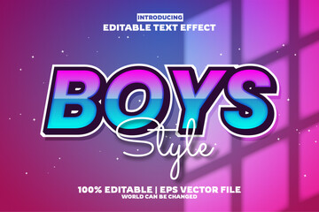New Boys style editable text effect in new modern trend style
