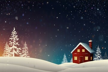 Fototapeta premium christmas house in the forest