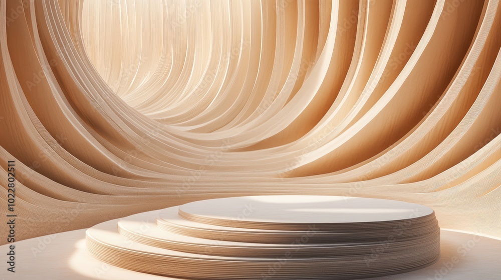 Poster Abstract background featuring a geometric podium for product display 3D rendering