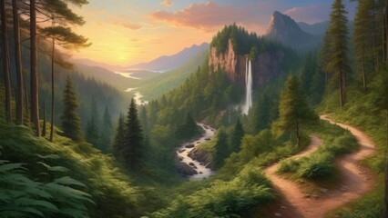 Obraz premium sunrise in the mountains