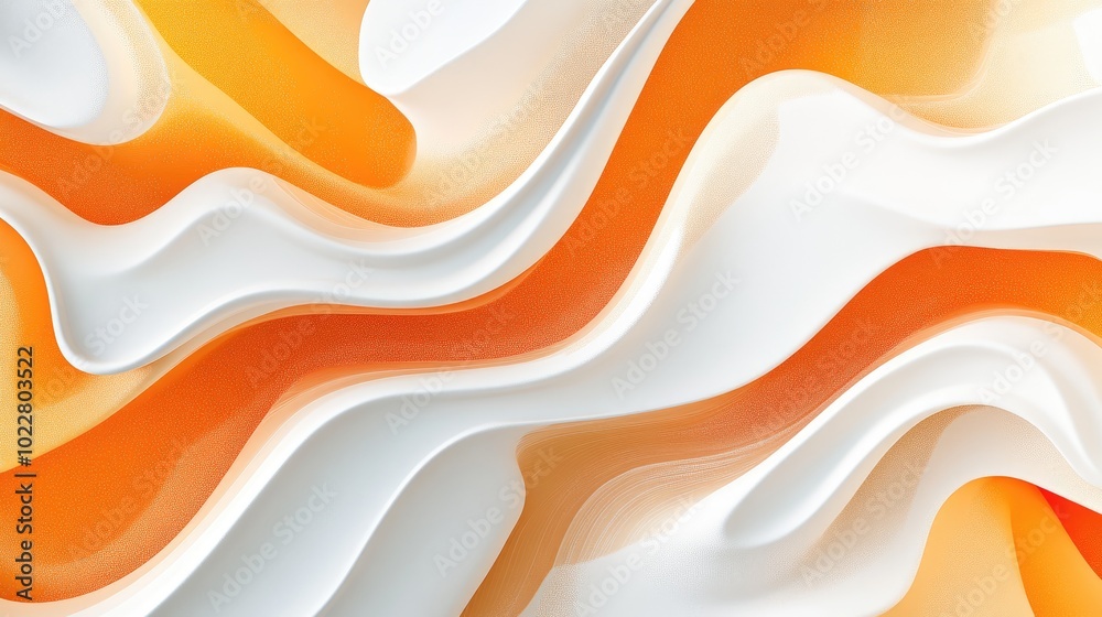 Poster abstract design featuring white and orange wave patterns