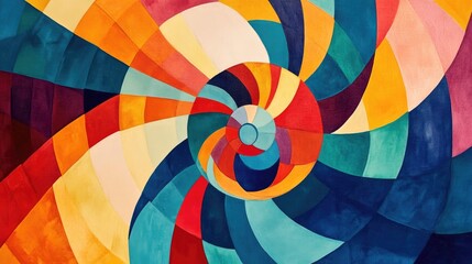 Abstract concentric radial design featuring a geometric element that radiates outward