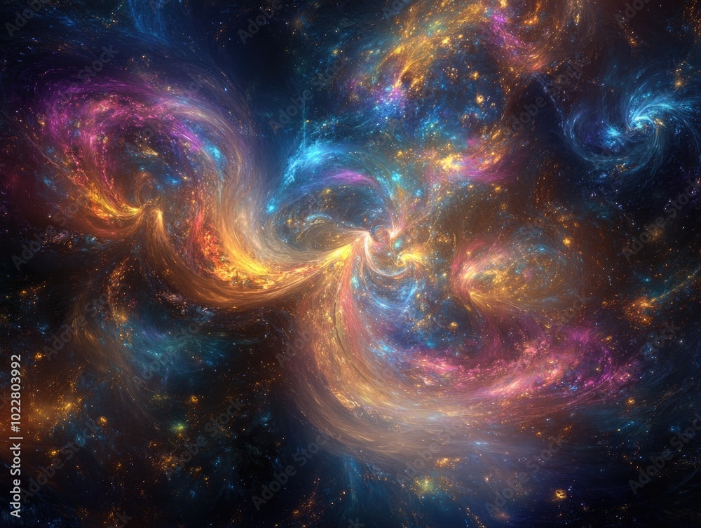 Poster abstract digital fractal pattern showcasing a fantasy space theme