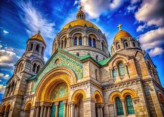 Fototapeta premium Stunning view of the Cathedral Basilica of Saint Louis showcasing intricate mosaics and architecture
