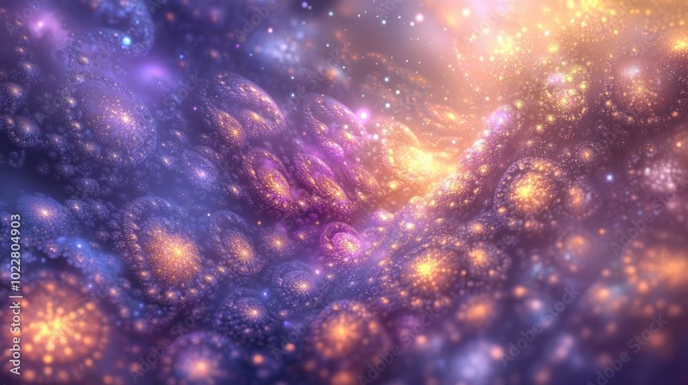Poster abstract fractal background featuring a fantastical textured chaos with ornamental flares radiating 
